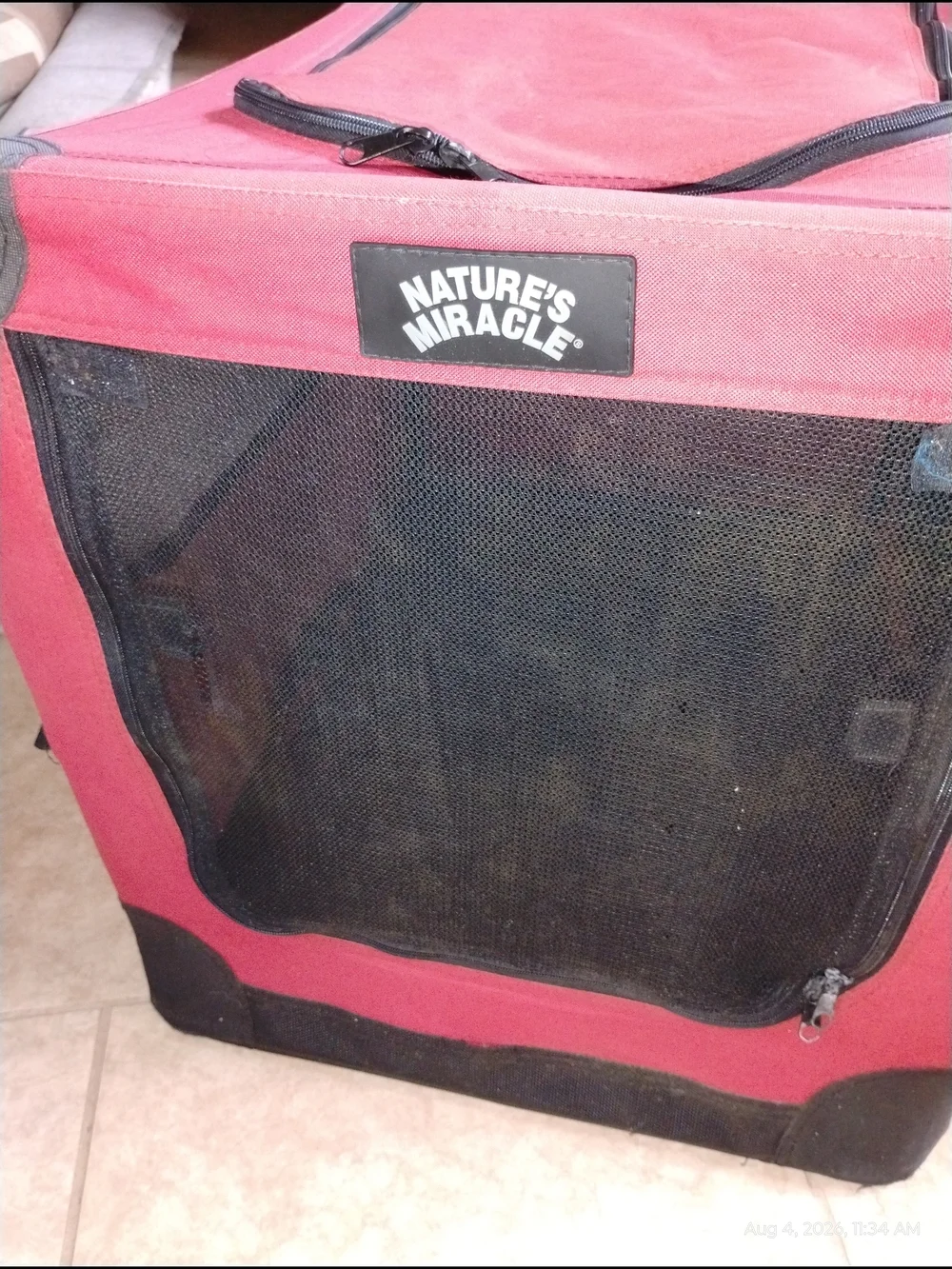 Red Soft-Sided Travel Dog Crate - Portable Carrier